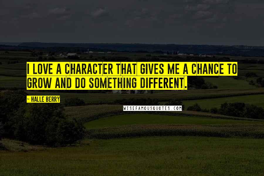 Halle Berry Quotes: I love a character that gives me a chance to grow and do something different.