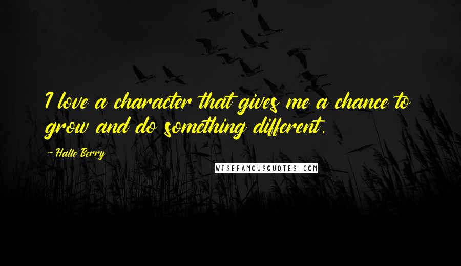 Halle Berry Quotes: I love a character that gives me a chance to grow and do something different.