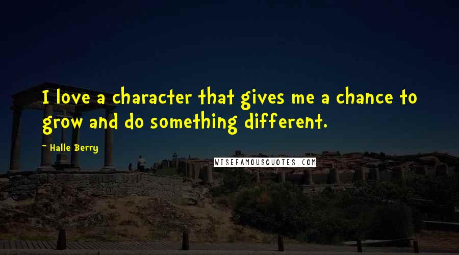 Halle Berry Quotes: I love a character that gives me a chance to grow and do something different.