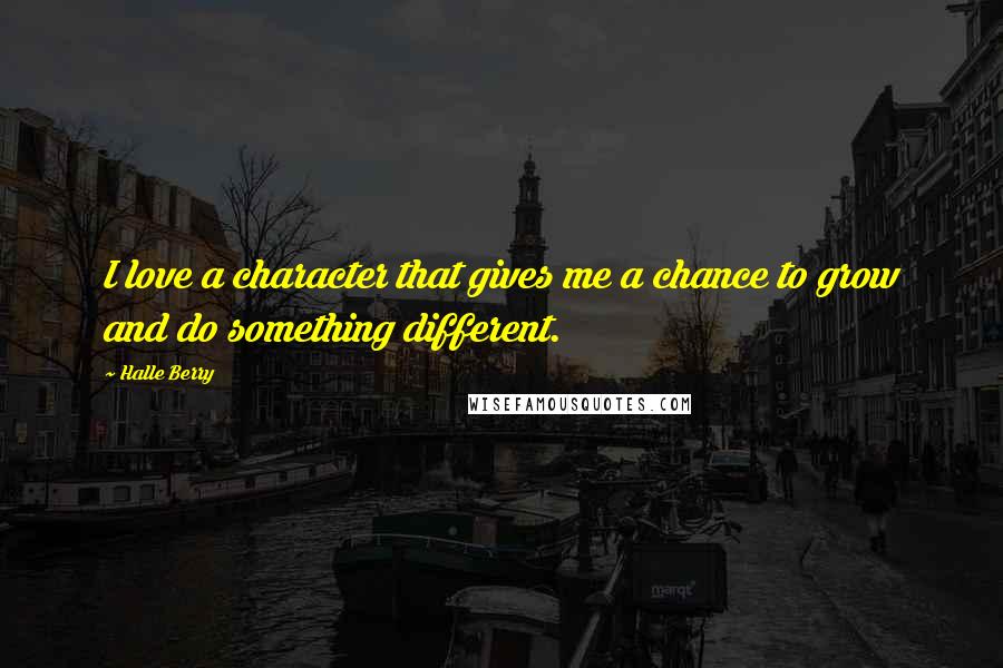 Halle Berry Quotes: I love a character that gives me a chance to grow and do something different.