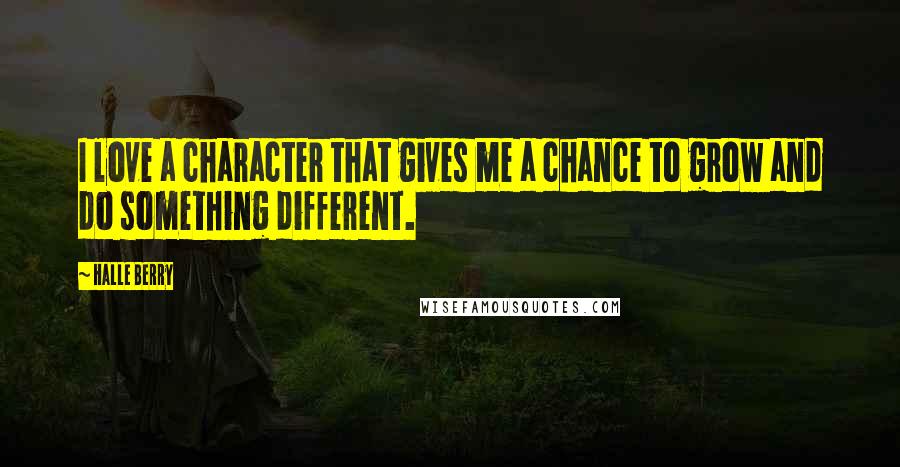 Halle Berry Quotes: I love a character that gives me a chance to grow and do something different.