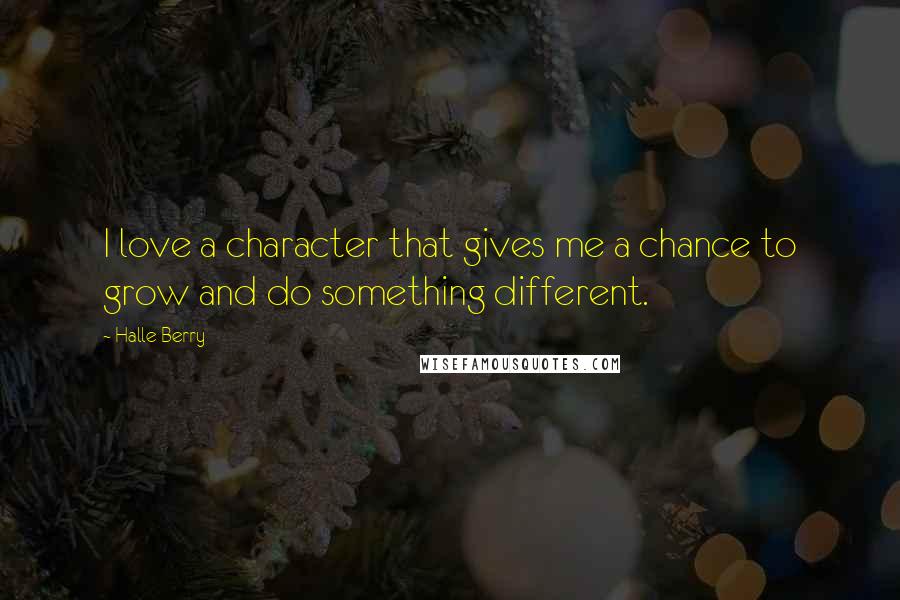 Halle Berry Quotes: I love a character that gives me a chance to grow and do something different.