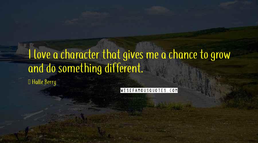 Halle Berry Quotes: I love a character that gives me a chance to grow and do something different.