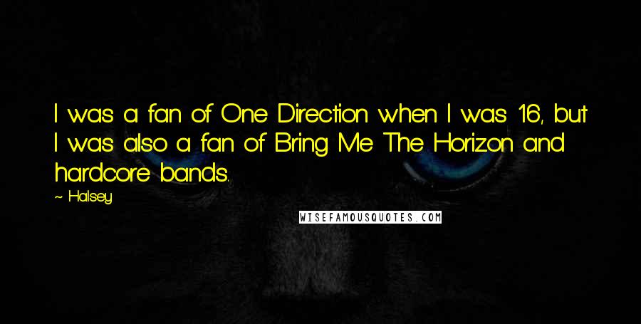 Halsey Quotes: I was a fan of One Direction when I was 16, but I was also a fan of Bring Me The Horizon and hardcore bands.