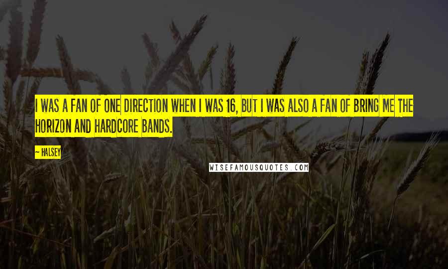 Halsey Quotes: I was a fan of One Direction when I was 16, but I was also a fan of Bring Me The Horizon and hardcore bands.