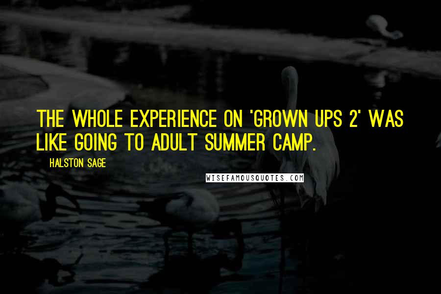 Halston Sage Quotes: The whole experience on 'Grown Ups 2' was like going to adult summer camp.