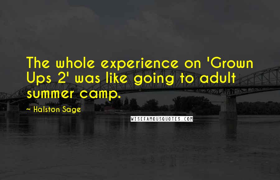 Halston Sage Quotes: The whole experience on 'Grown Ups 2' was like going to adult summer camp.