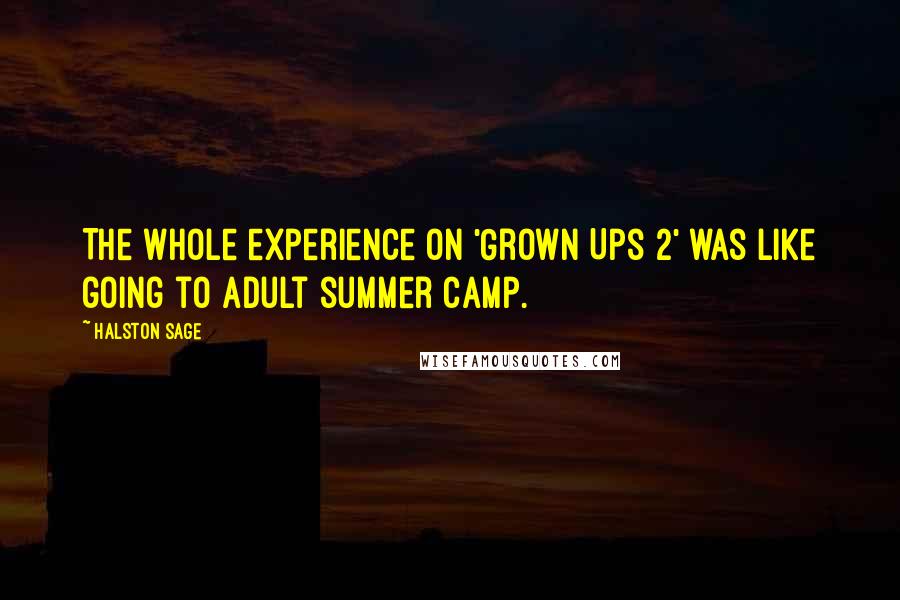 Halston Sage Quotes: The whole experience on 'Grown Ups 2' was like going to adult summer camp.
