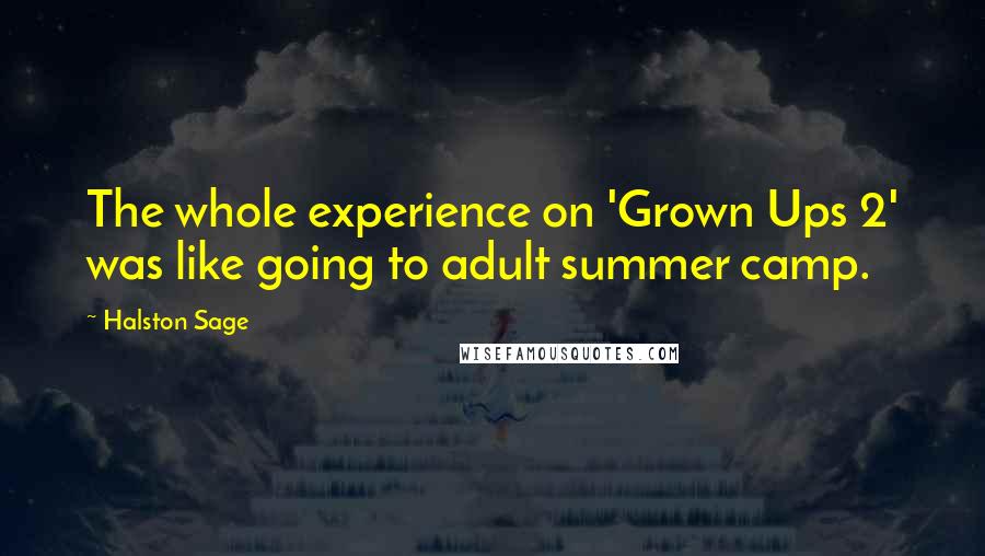 Halston Sage Quotes: The whole experience on 'Grown Ups 2' was like going to adult summer camp.