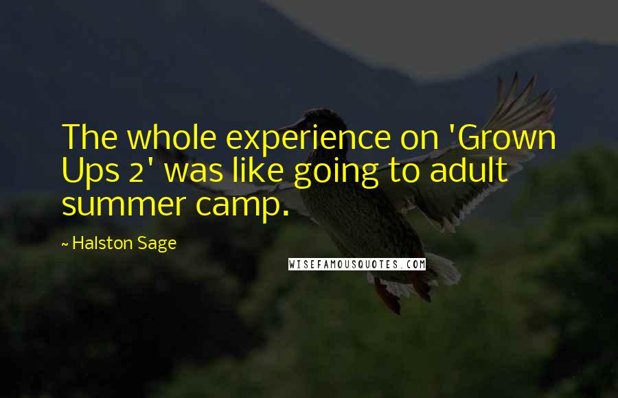 Halston Sage Quotes: The whole experience on 'Grown Ups 2' was like going to adult summer camp.