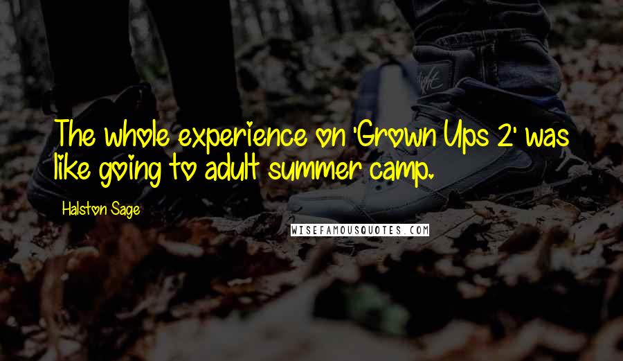 Halston Sage Quotes: The whole experience on 'Grown Ups 2' was like going to adult summer camp.