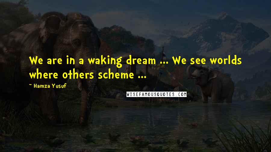 Hamza Yusuf Quotes: We are in a waking dream ... We see worlds where others scheme ...