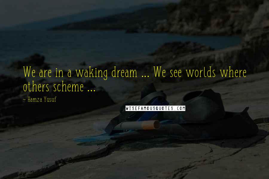 Hamza Yusuf Quotes: We are in a waking dream ... We see worlds where others scheme ...