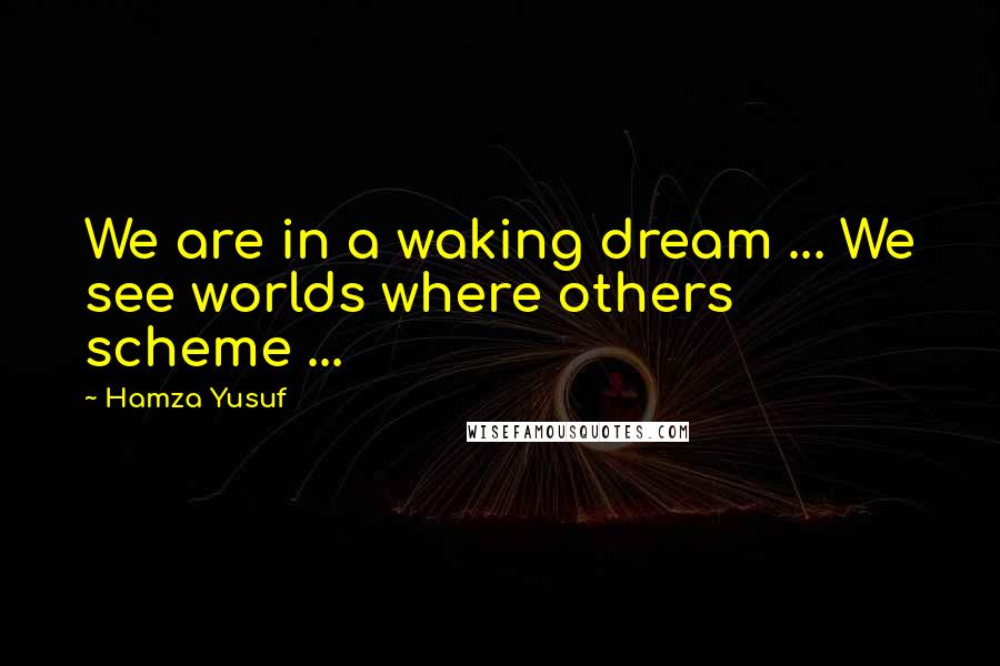 Hamza Yusuf Quotes: We are in a waking dream ... We see worlds where others scheme ...