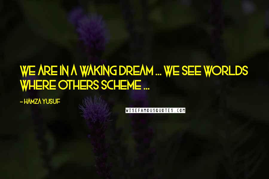 Hamza Yusuf Quotes: We are in a waking dream ... We see worlds where others scheme ...