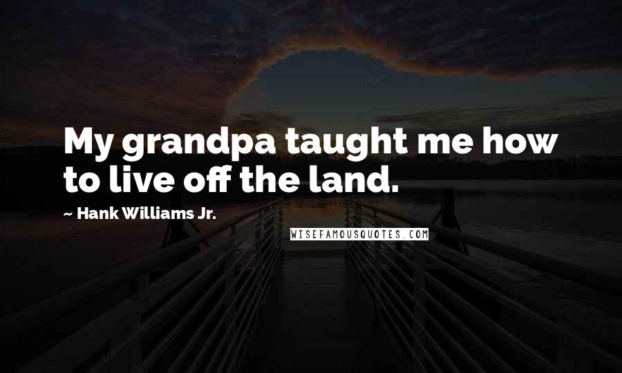 Hank Williams Jr. Quotes: My grandpa taught me how to live off the land.