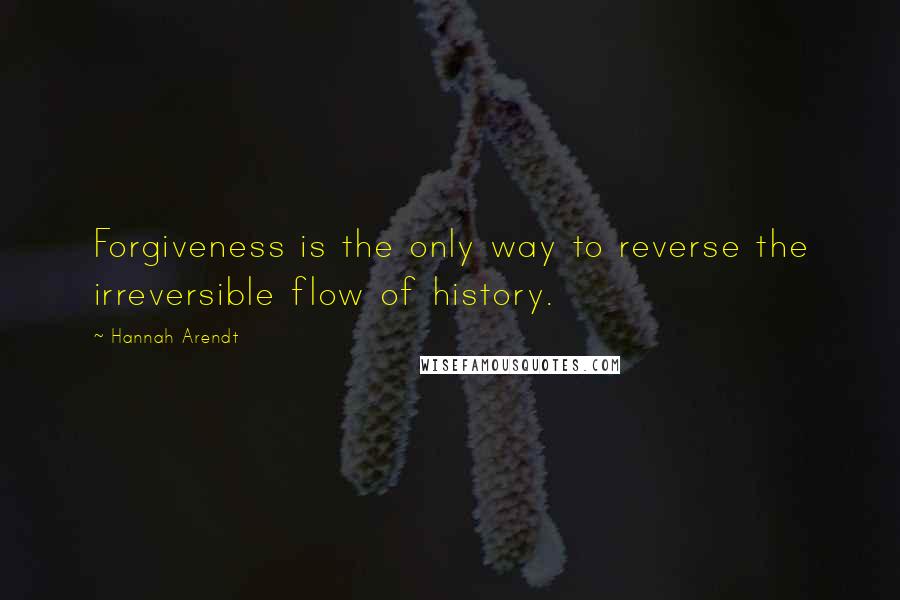 Hannah Arendt Quotes: Forgiveness is the only way to reverse the irreversible flow of history.