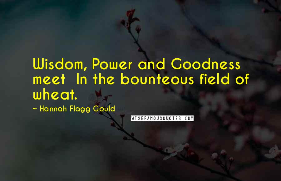 Hannah Flagg Gould Quotes: Wisdom, Power and Goodness meet  In the bounteous field of wheat.