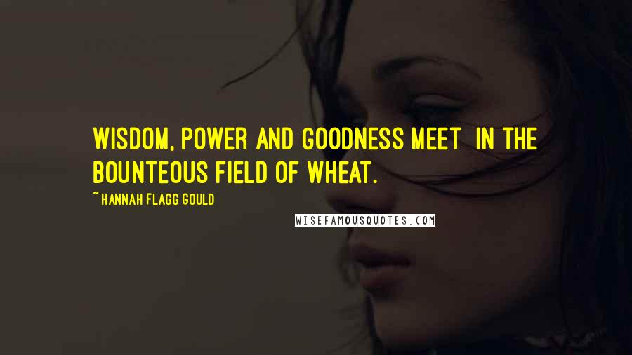 Hannah Flagg Gould Quotes: Wisdom, Power and Goodness meet  In the bounteous field of wheat.