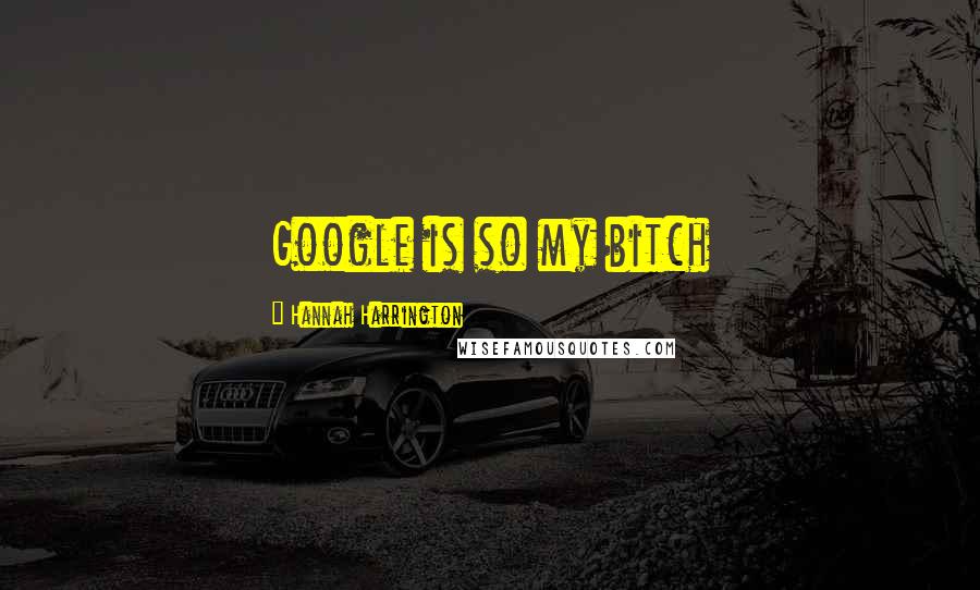 Hannah Harrington Quotes: Google is so my bitch