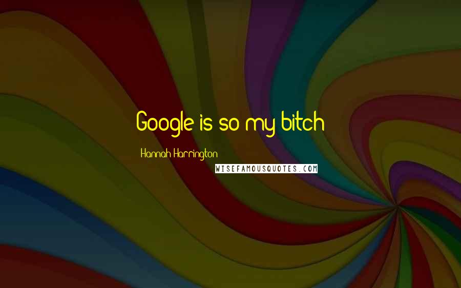 Hannah Harrington Quotes: Google is so my bitch