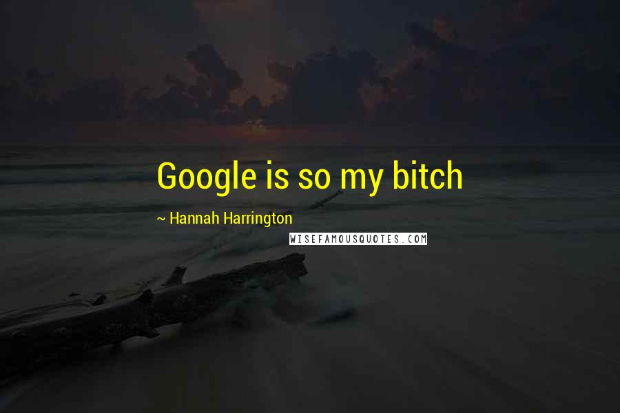 Hannah Harrington Quotes: Google is so my bitch