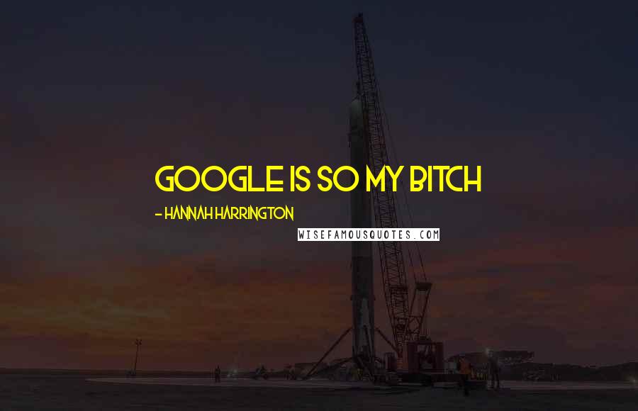 Hannah Harrington Quotes: Google is so my bitch