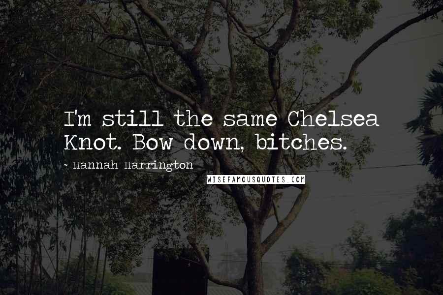 Hannah Harrington Quotes: I'm still the same Chelsea Knot. Bow down, bitches.