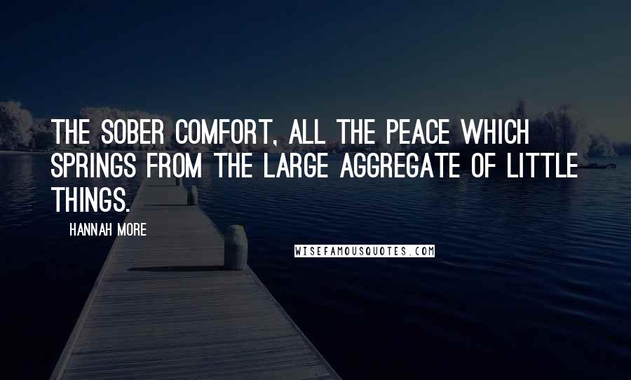 Hannah More Quotes: The sober comfort, all the peace which springs from the large aggregate of little things.