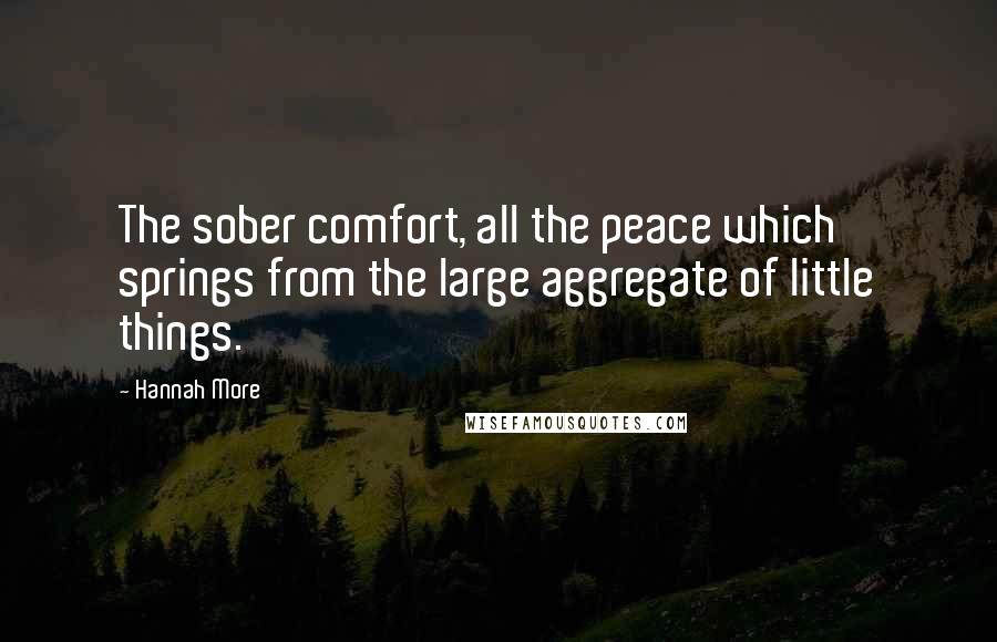 Hannah More Quotes: The sober comfort, all the peace which springs from the large aggregate of little things.