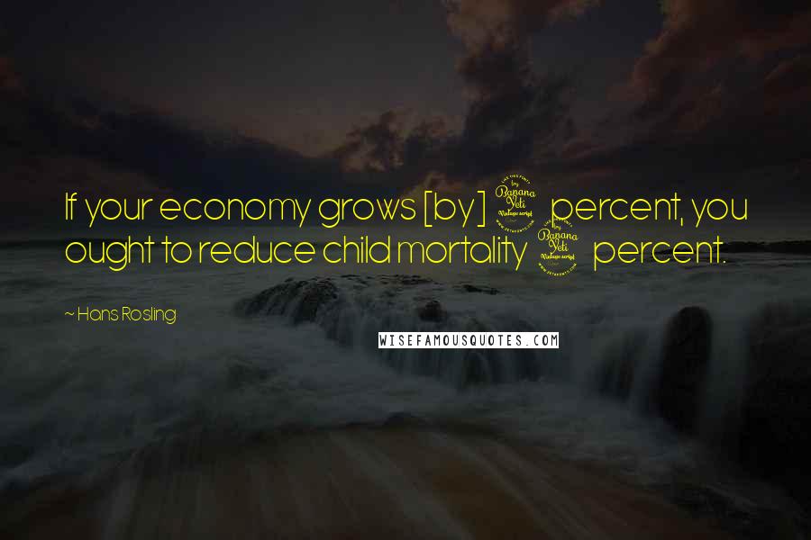 Hans Rosling Quotes: If your economy grows [by] 4 percent, you ought to reduce child mortality 4 percent.