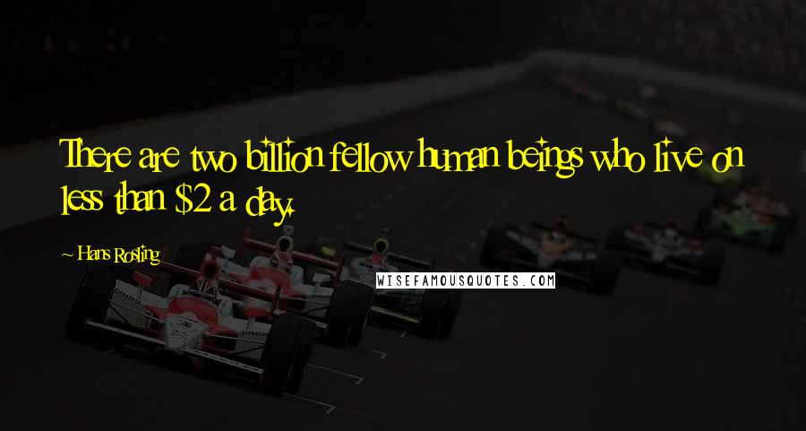 Hans Rosling Quotes: There are two billion fellow human beings who live on less than $2 a day.