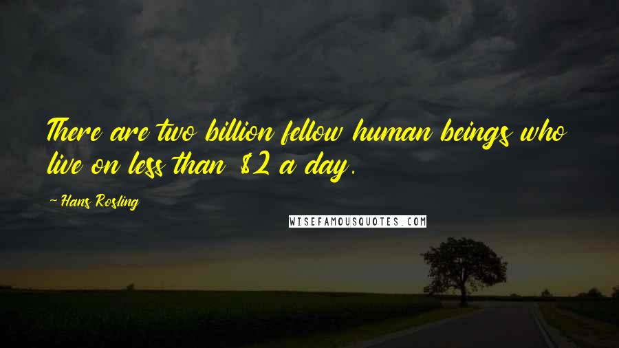 Hans Rosling Quotes: There are two billion fellow human beings who live on less than $2 a day.