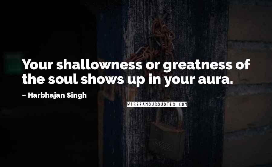 Harbhajan Singh Quotes: Your shallowness or greatness of the soul shows up in your aura.