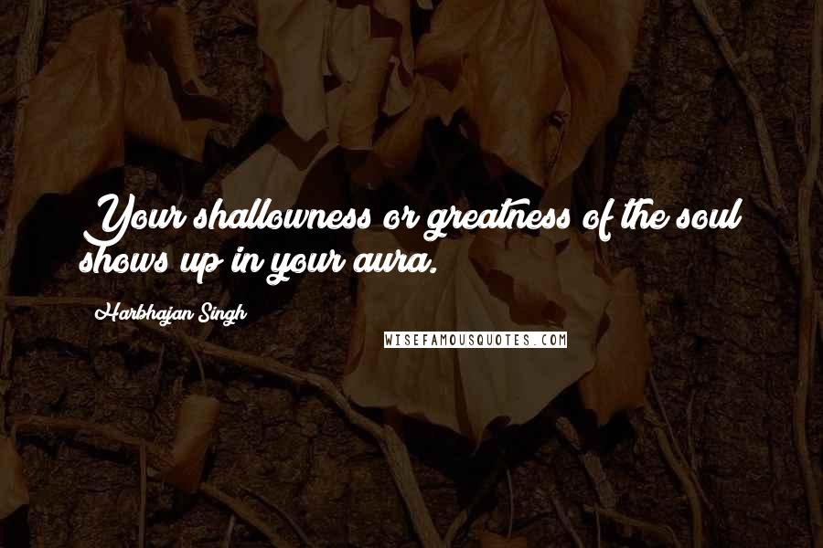 Harbhajan Singh Quotes: Your shallowness or greatness of the soul shows up in your aura.