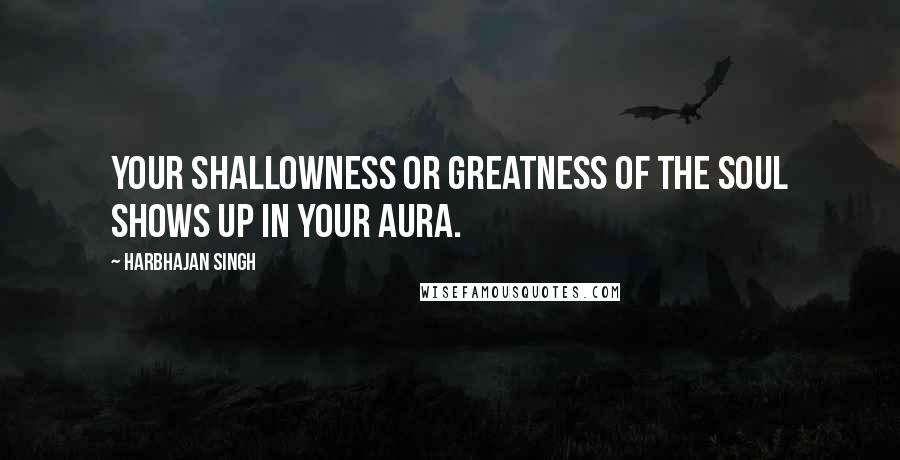 Harbhajan Singh Quotes: Your shallowness or greatness of the soul shows up in your aura.