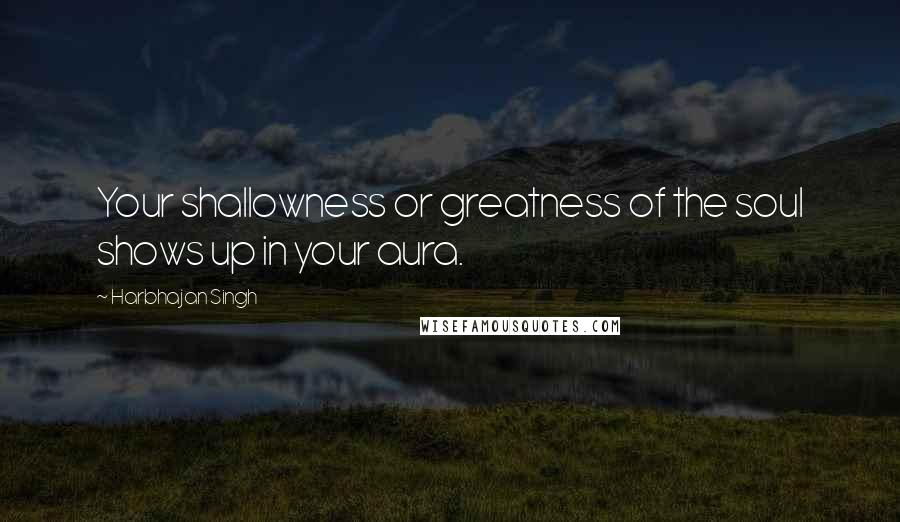 Harbhajan Singh Quotes: Your shallowness or greatness of the soul shows up in your aura.