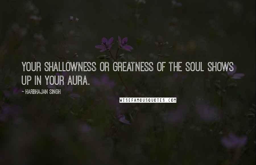 Harbhajan Singh Quotes: Your shallowness or greatness of the soul shows up in your aura.