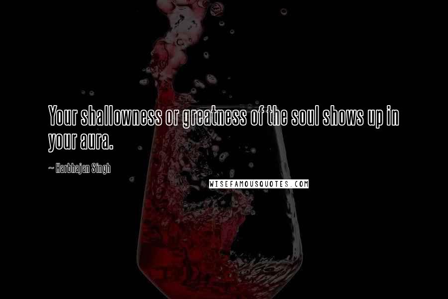 Harbhajan Singh Quotes: Your shallowness or greatness of the soul shows up in your aura.