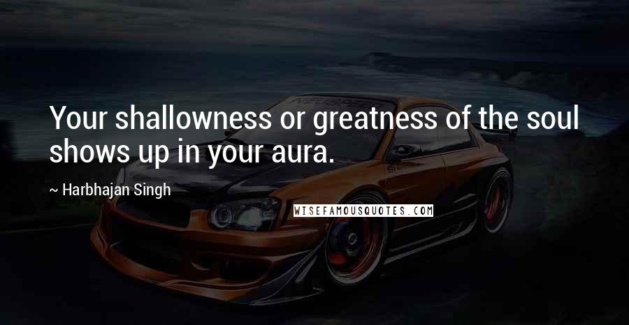 Harbhajan Singh Quotes: Your shallowness or greatness of the soul shows up in your aura.