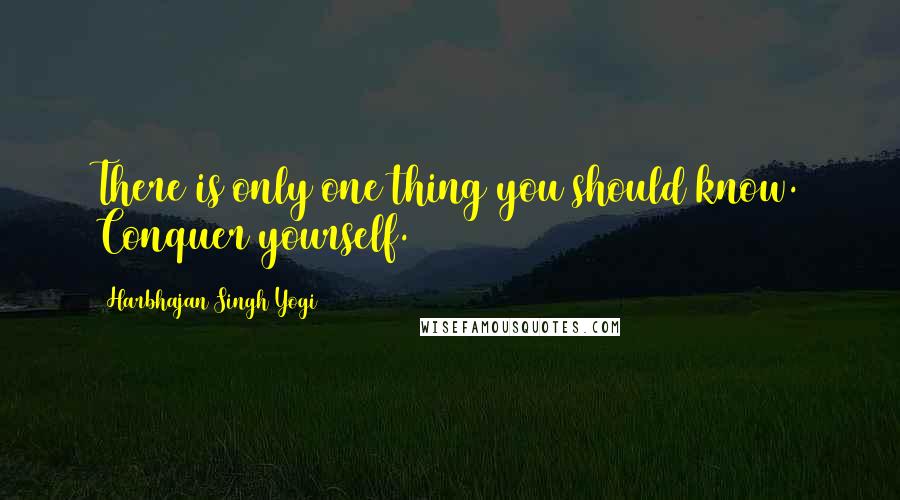 Harbhajan Singh Yogi Quotes: There is only one thing you should know. Conquer yourself.