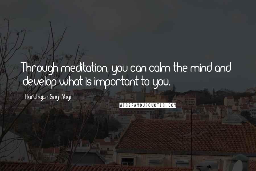 Harbhajan Singh Yogi Quotes: Through meditation, you can calm the mind and develop what is important to you.