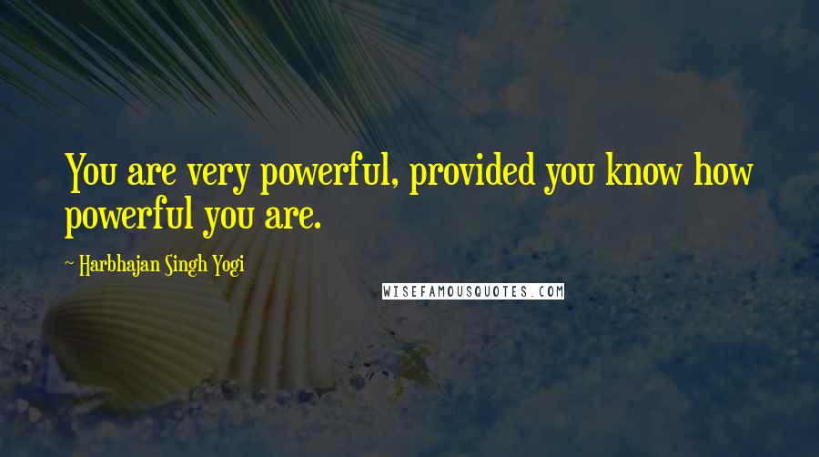 Harbhajan Singh Yogi Quotes: You are very powerful, provided you know how powerful you are.