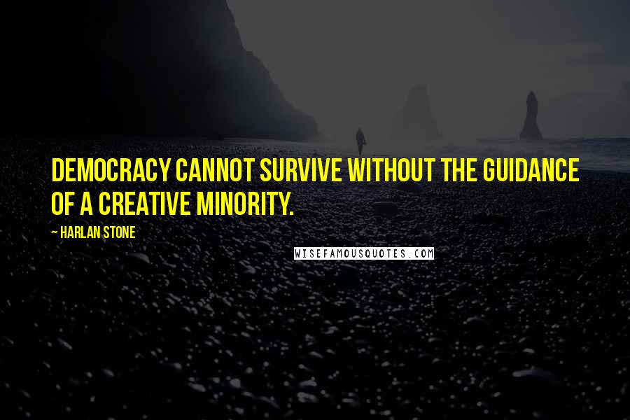 Harlan Stone Quotes: Democracy cannot survive without the guidance of a creative minority.