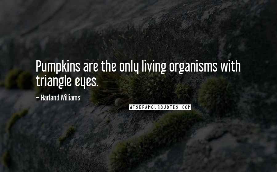 Harland Williams Quotes: Pumpkins are the only living organisms with triangle eyes.