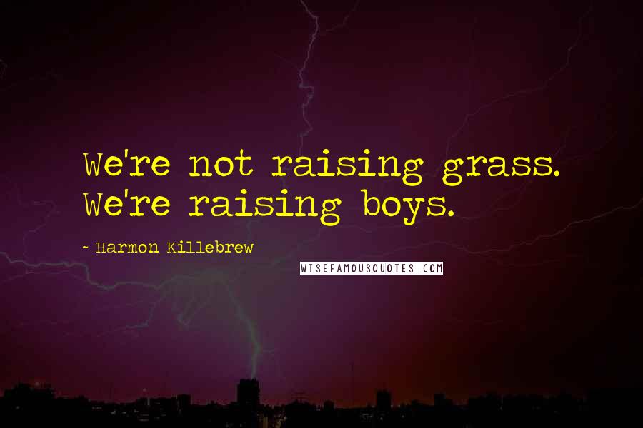 Harmon Killebrew Quotes: We're not raising grass. We're raising boys.