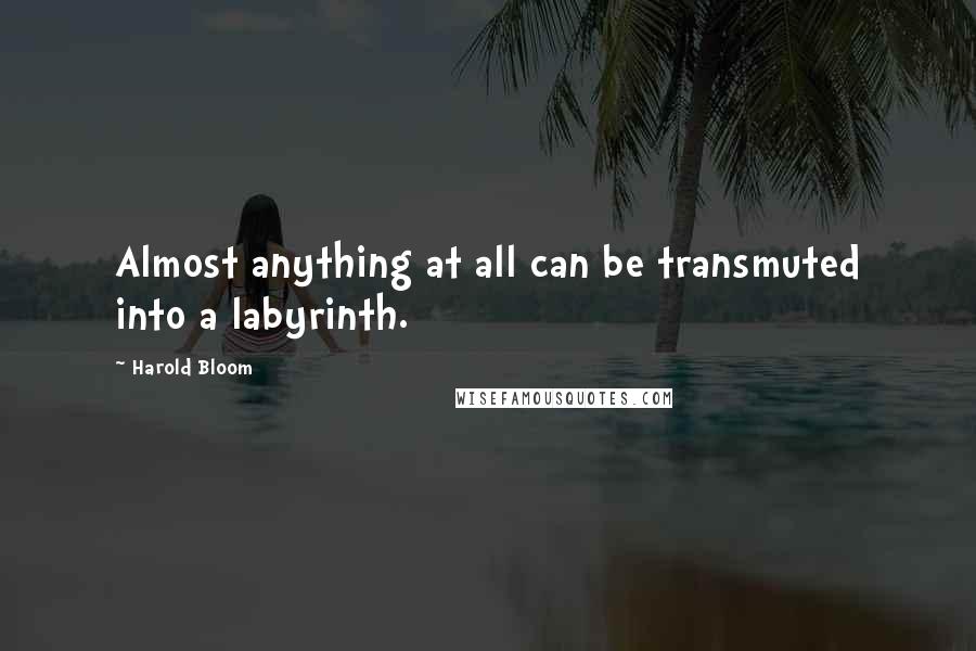 Harold Bloom Quotes: Almost anything at all can be transmuted into a labyrinth.