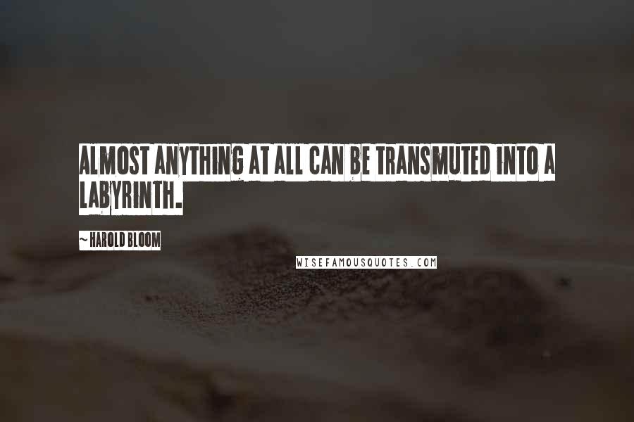 Harold Bloom Quotes: Almost anything at all can be transmuted into a labyrinth.