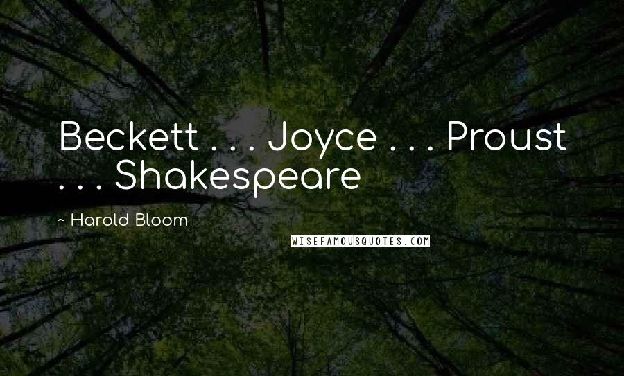 Harold Bloom Quotes: Beckett . . . Joyce . . . Proust . . . Shakespeare