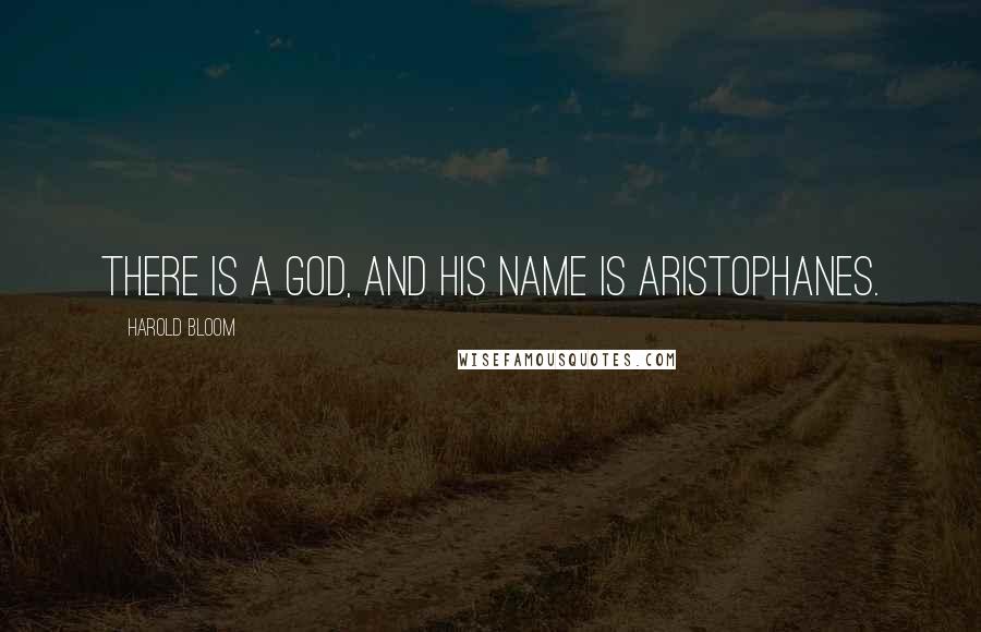 Harold Bloom Quotes: There is a God, and his name is Aristophanes.